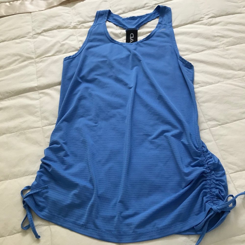 Head Bright Blue Poly Long Tank Top Racer Back
